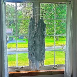 1920's Grear Gatsby Silver Fringe Dress